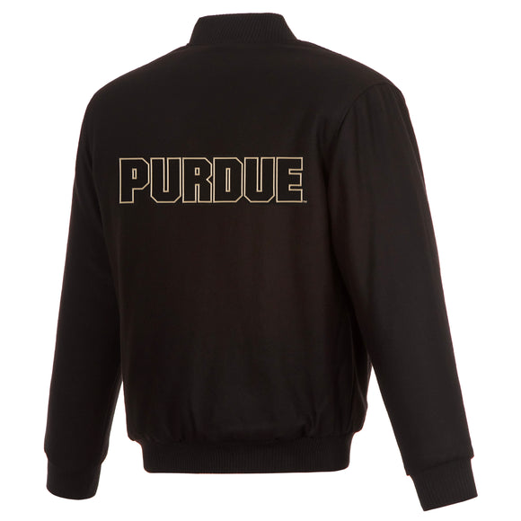 Purdue Boilermakers Reversible Wool Jacket - Black - J.H. Sports Jackets