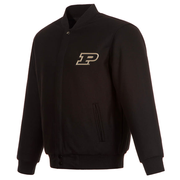 Purdue Boilermakers Reversible Wool Jacket - Black - J.H. Sports Jackets