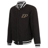 Purdue Boilermakers Two-Tone Reversible Fleece Jacket - Gray/Black - J.H. Sports Jackets