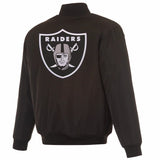 Las Vegas Raiders Reversible Full-Zip Flight Jacket - J.H. Sports Jackets