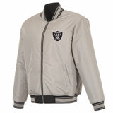 Las Vegas Raiders Reversible Full-Zip Flight Jacket - J.H. Sports Jackets