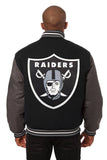 Las Vegas Raiders JH Design Wool Handmade Full-Snap Jacket - Black/Grey