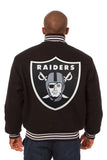 Las Vegas Raiders JH Design Wool Handmade Full-Snap Jacket - Black - J.H. Sports Jackets
