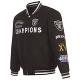 Las Vegas Raiders Commemorative Reversible Wool Championship Jacket - Black