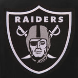 Las Vegas Raiders - JH Design Reversible Fleece Jacket with Faux Leather Sleeves - Black/White