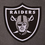 Las Vegas Raiders Wool & Leather Reversible Jacket w/ Embroidered Logos - Charcoal/Black