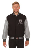 Dodge Ram Embroidered Wool & Leather Jacket - Black/Grey