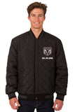 Dodge Ram Wool & Leather Reversible Varsity Jacket - Black