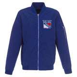 New York Rangers JH Design Lightweight Nylon Bomber Jacket – Royal