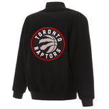 Toronto Raptors Reversible Wool Jacket Embroidered Logos JH Design - Black