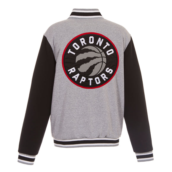 Toronto Raptors  JH Design Two-Tone Reversible Fleece Jacket - Gray/Black