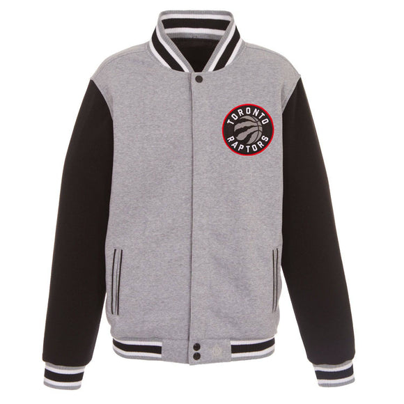 Toronto Raptors  JH Design Two-Tone Reversible Fleece Jacket - Gray/Black