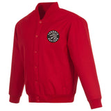 Toronto Raptors Poly Twill Varsity Jacket - Red