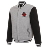 Toronto Raptors  JH Design Two-Tone Reversible Fleece Jacket - Gray/Black