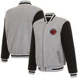 Toronto Raptors  JH Design Two-Tone Reversible Fleece Jacket - Gray/Black