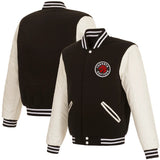 Toronto Raptors Two-Tone Reversible Fleece Jacket - Black/White