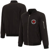Toronto Raptors JH Design Lightweight Nylon Bomber Jacket – Black - J.H. Sports Jackets