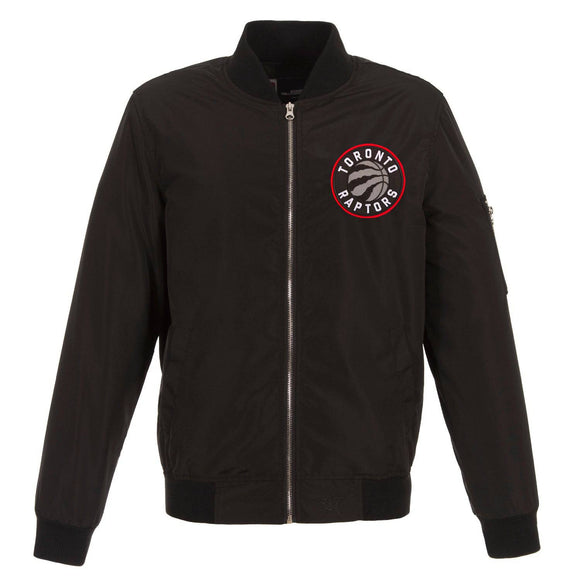 Toronto Raptors JH Design Lightweight Nylon Bomber Jacket – Black