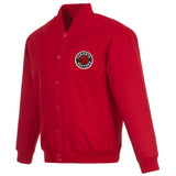 Toronto Raptors Poly Twill Varsity Jacket - Red