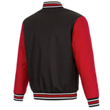 Toronto Raptors Poly Twill Varsity Jacket -Black/Red