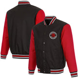 Toronto Raptors Poly Twill Varsity Jacket -Black/Red