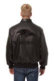 Baltimore Ravens JH Design Tonal All Leather Jacket - Black/Black