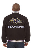 Baltimore Ravens JH Design Wool Handmade Full-Snap Jacket - Black - J.H. Sports Jackets