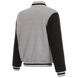 Baltimore Ravens Two-Tone Reversible Fleece Jacket - Gray/Black