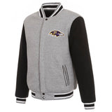 Baltimore Ravens Two-Tone Reversible Fleece Jacket - Gray/Black