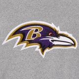 Baltimore Ravens Two-Tone Reversible Fleece Jacket - Gray/Black