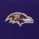 Baltimore Ravens JH Design Reversible Fleece Jacket with Faux Leather Sleeves - Purple/White