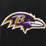 Baltimore Ravens - JH Design Reversible Fleece Jacket with Faux Leather Sleeves - Black/White