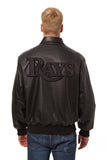 Tampa Bay Rays Full Leather Jacket - Black/Black