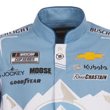 Ross Chastain JH Design Busch Light Full-Snap Twill Uniform Jacket - White/Light Blue - J.H. Sports Jackets
