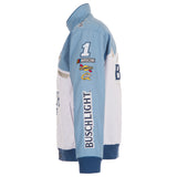 Ross Chastain JH Design Busch Light Full-Snap Twill Uniform Jacket - White/Light Blue - J.H. Sports Jackets