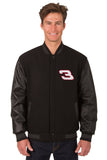 Dale Earnhardt Wool & Leather Varsity Jacket - Black