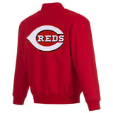 Cincinnati Reds Poly Twill Varsity Jacket - Red