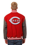 Cincinnati Reds Embroidered Wool Jacket - Red/Charcoal