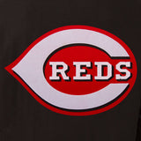 Cincinnati Reds Wool & Leather Reversible Jacket w/ Embroidered Logos - Black