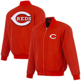 Cincinnati Reds Reversible Full-Zip Flight Jacket - J.H. Sports Jackets
