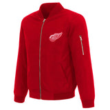 Detroit Red Wings JH Design Lightweight Nylon Bomber Jacket – Red