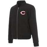 Cincinnati Reds JH Design Reversible Women Fleece Jacket - Black