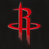 Houston Rockets Reversible Wool Jacket -  Embroidered Logos JH Design Black