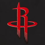 Houston Rockets Reversible Wool Jacket -  Embroidered Logos JH Design Black