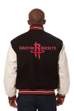 Houston Rockets Domestic Two-Tone Wool and Leather Jacket-Black/White