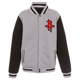 Houston Rockets  JH Design Two-Tone Reversible Fleece Jacket - Gray/Black