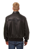 Houston Rockets Full Leather Jacket - Black/Black