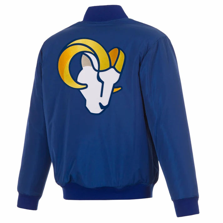 Los Angeles Rams Reversible Full-Zip Flight Jacket | J.H. Sports Jackets