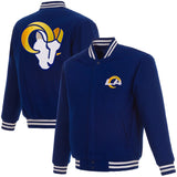 Los Angeles Rams  Reversible Wool Jacket - Royal - J.H. Sports Jackets