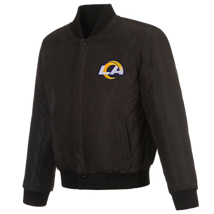 Los Angeles Rams Reversible Wool and Leather Jacket-Black | J.H. Sports ...